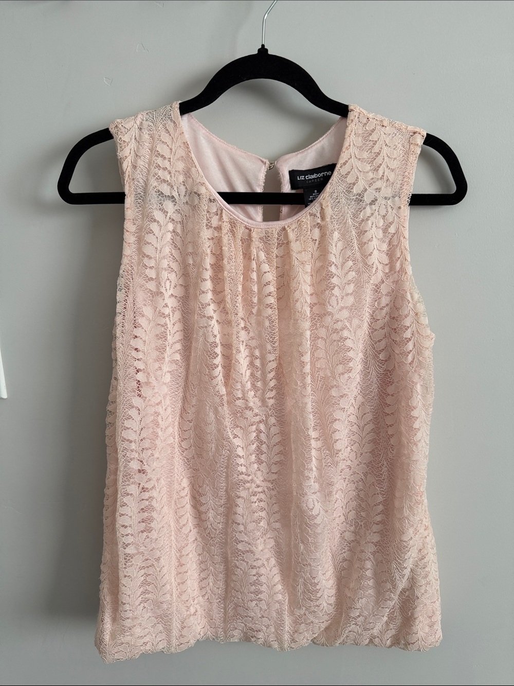 Liz Claiborne Blush Pink Lace Sleeveless Shell